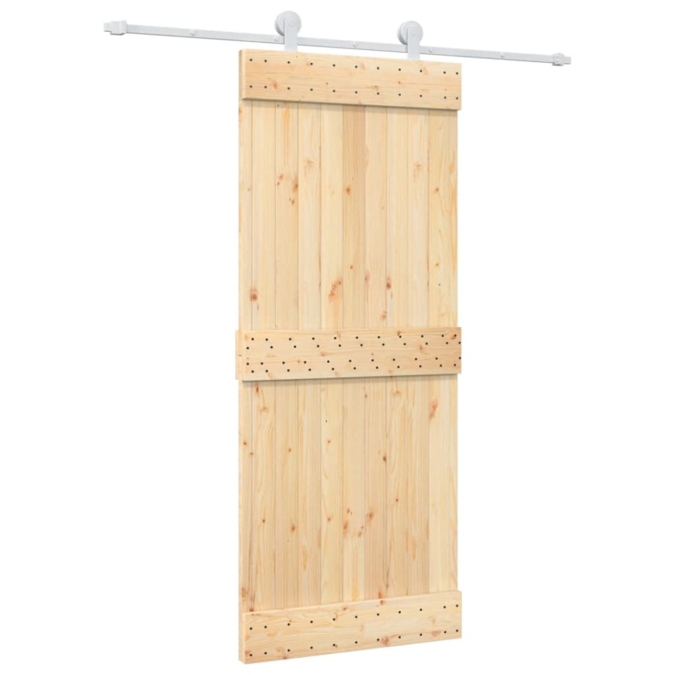 Ușă glisantă cu set de feronerie 85x210 cm, lemn masiv de pin - 1 | YEO