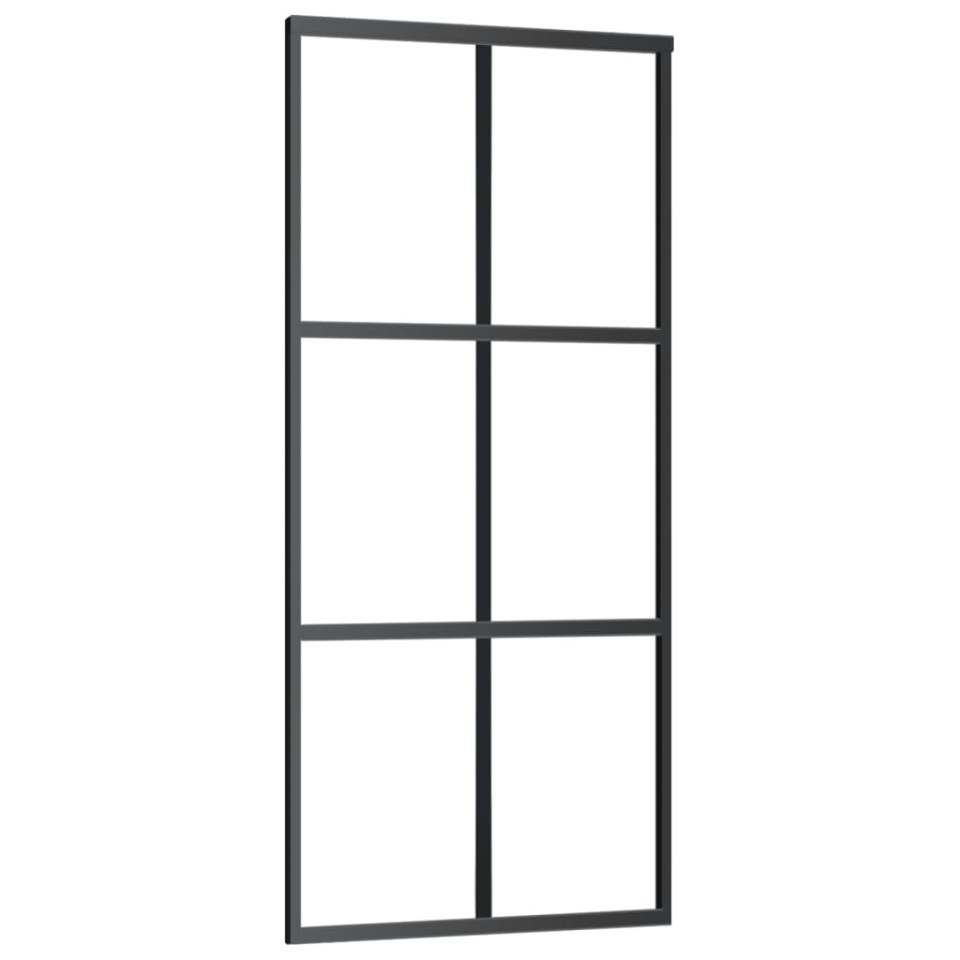 Ușă glisantă cu set feronerie, 90x205 cm, sticlă ESG/aluminiu - 2 | YEO