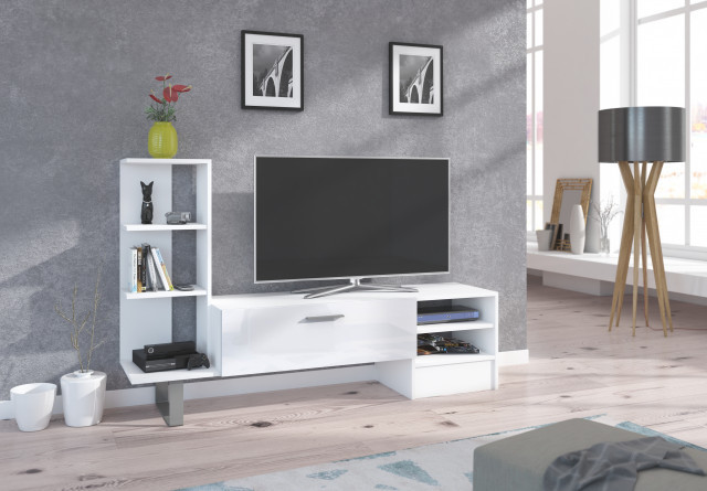 York Comoda Tv White/White High Gloss