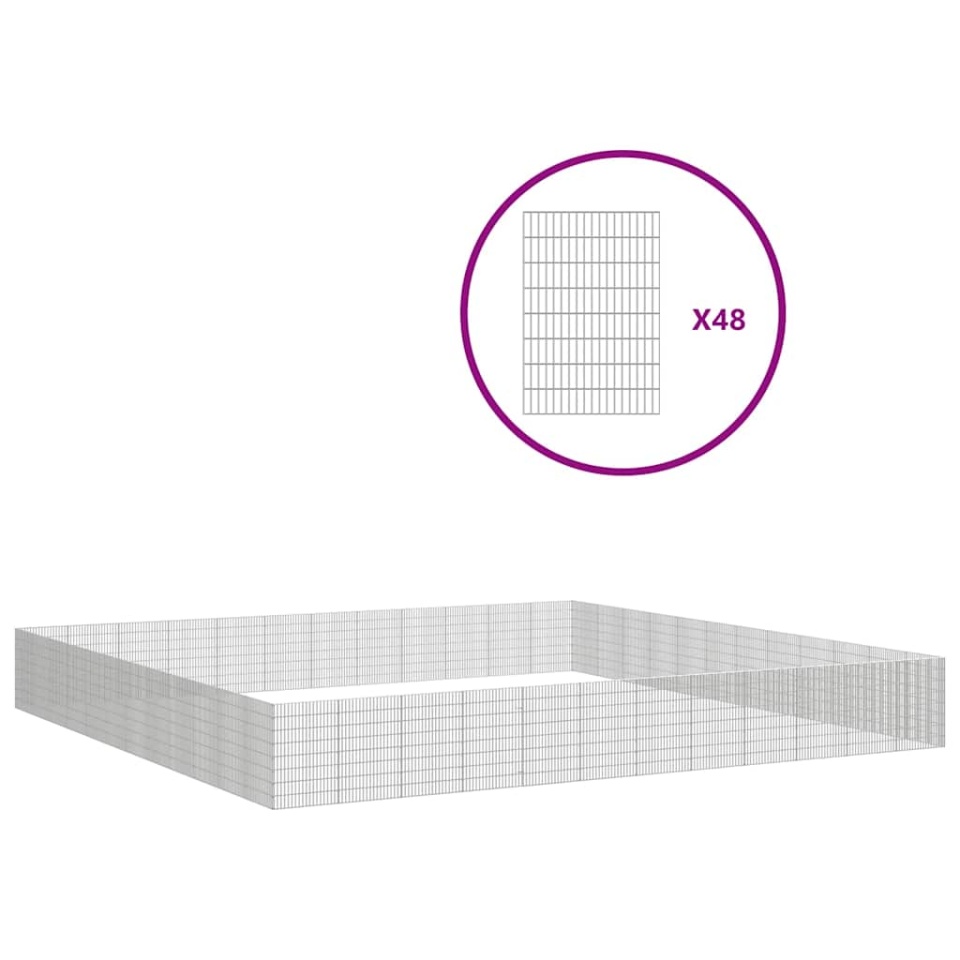Adăpost pentru animale cu 48 panouri, 54x80 cm, fier galvanizat - 1 | YEO