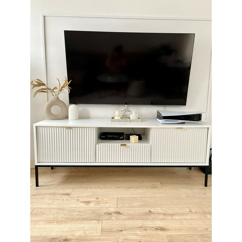 Aura AU01 TV stand 154cm 2D1S alb - 5 | YEO