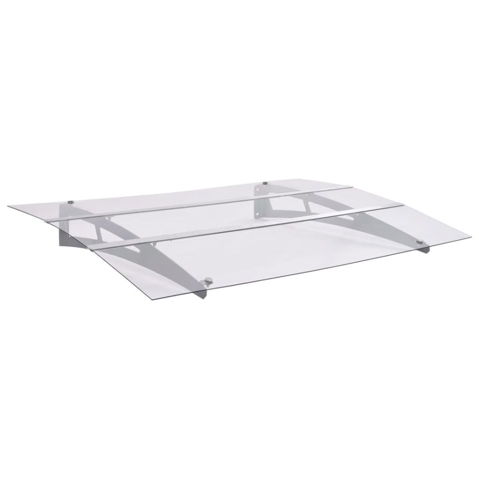 Baldachin usa argintiu si transparent 150x90 cm PET