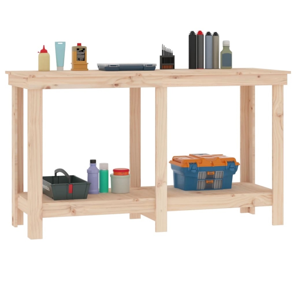 Banc de lucru, 140x50x80 cm, lemn masiv pin - 3 | YEO