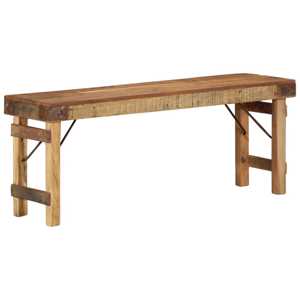 Banca 110x35x46 cm din lemn masiv recuperat - 1 | YEO