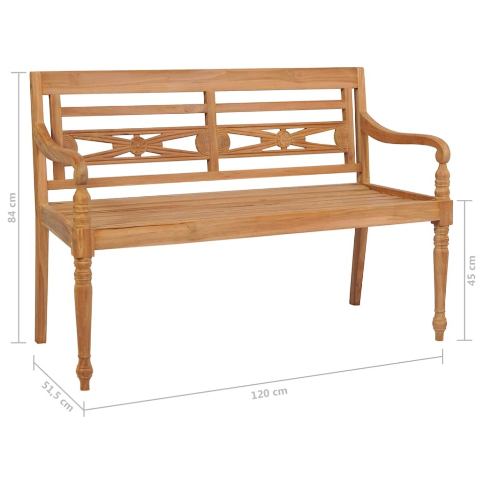 Bancă Batavia, 120 cm, lemn de tec - 4 | YEO