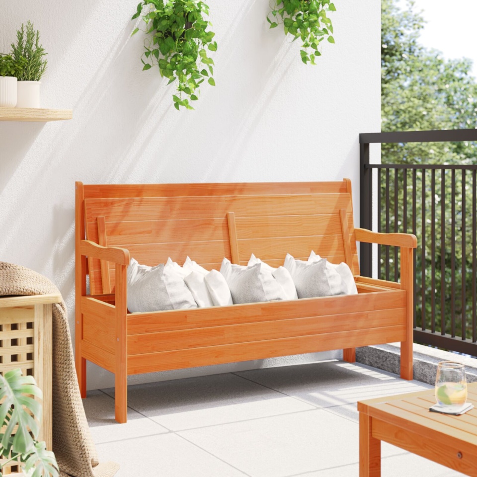 Bancă de exterior din acacia 119x76x44 cm din lemn solid de pin - 3 | YEO