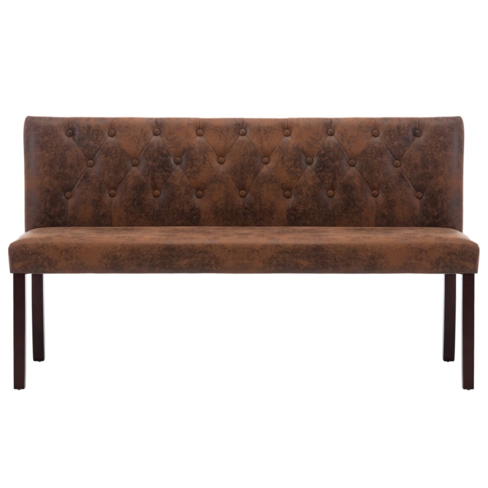 Bancă, maro, 148,5 cm, velur ecologic - 2 | YEO