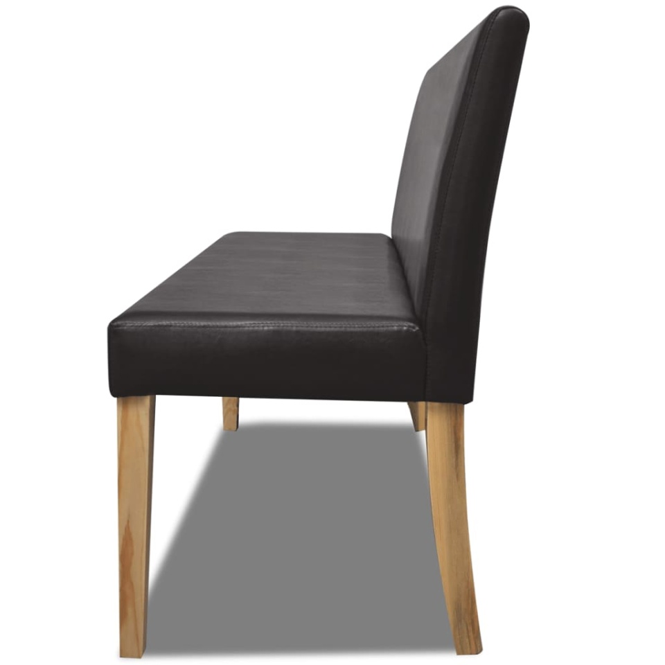 Bancă, maro închis, 139,5 cm, piele ecologică - 3 | YEO