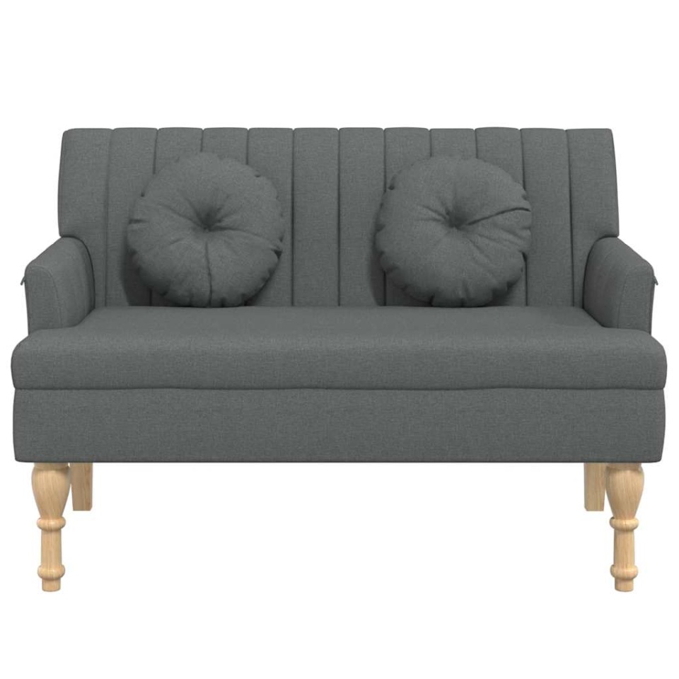 Banchetă cu perne, gri închis, 113x64,5x75,5 cm, textil - 3 | YEO