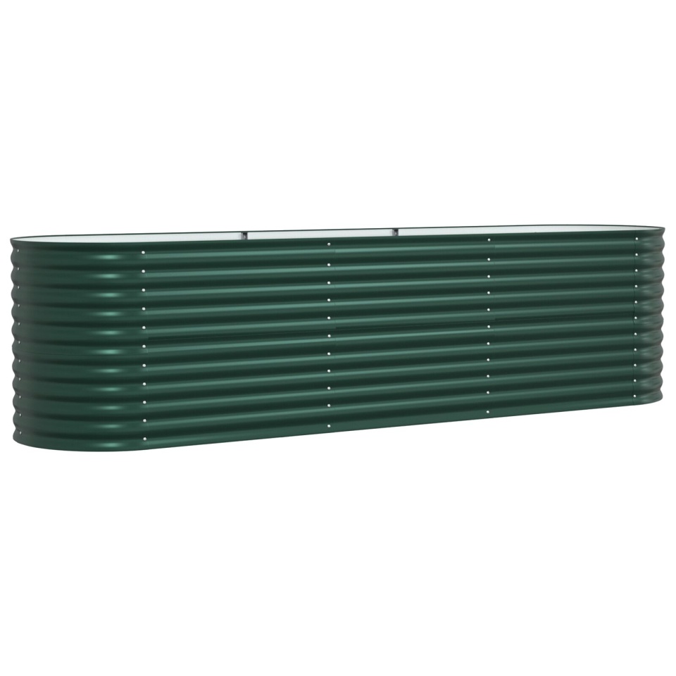 Bază de Grădină Ridicată Verde 320x80x81 cm din Oțel Galvanizat - 1 | YEO