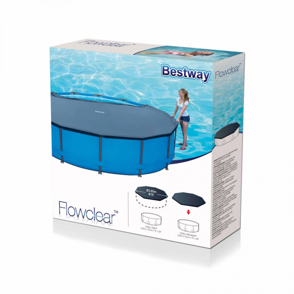 Bestway Prelată de piscină Flowclear, 305 cm - 2 | YEO