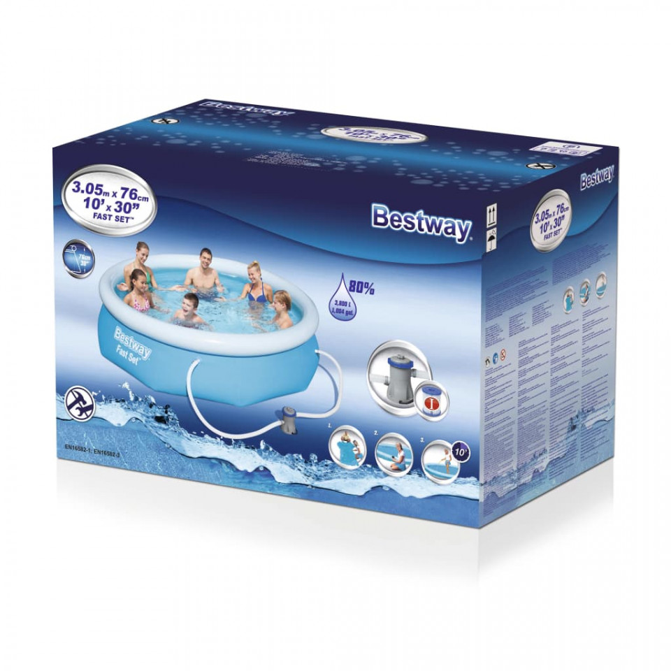 Bestway Set piscină Fast Set, 305 x 76 cm, 57270 - 3 | YEO