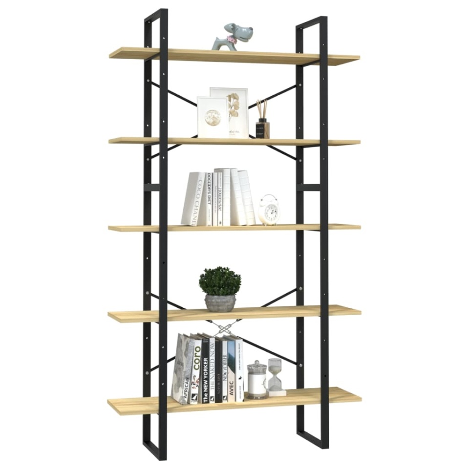 Bibliotecă cu 5 rafturi, 100x30x175 cm, lemn masiv de pin - 2 | YEO