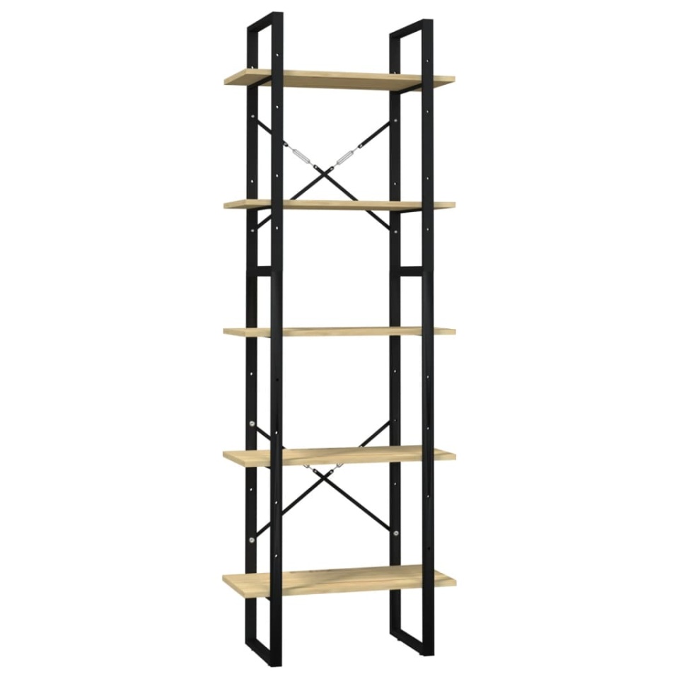 Bibliotecă cu 5 rafturi, 60x30x175 cm, lemn masiv de pin - 1 | YEO