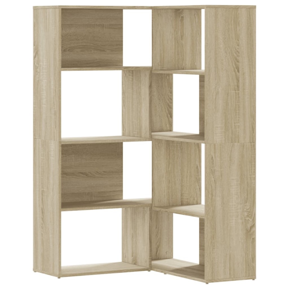 Bibliotecă de colț cu 4 niveluri stejar sonoma 85x85x140cm lemn - 1 | YEO