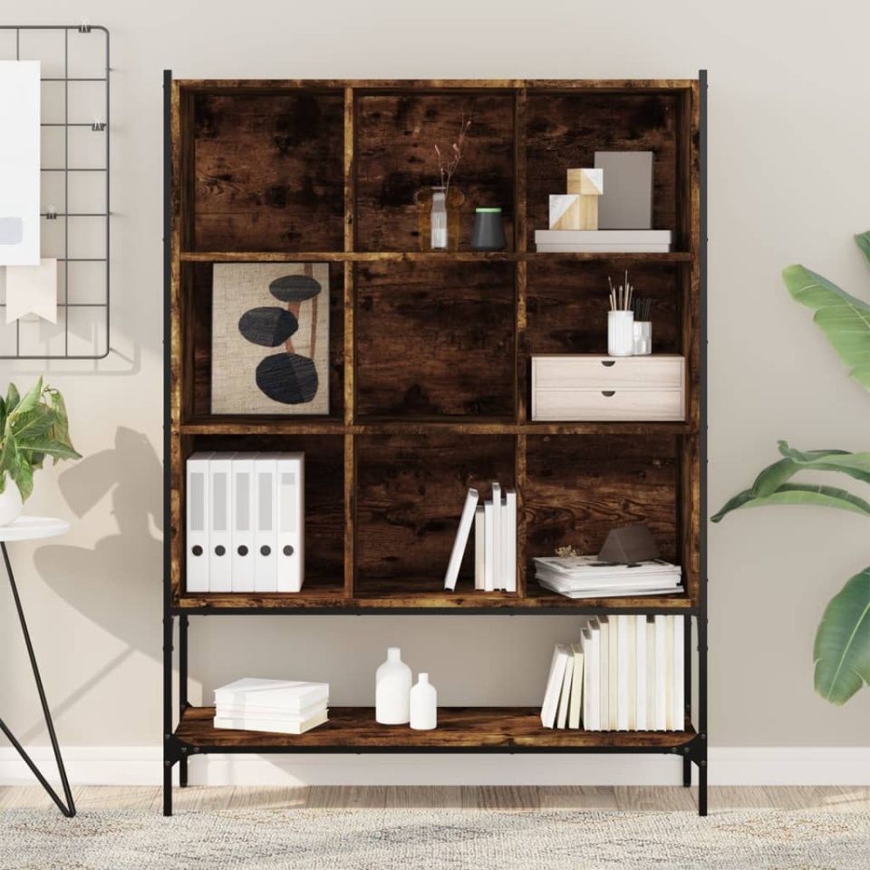 Bibliotecă, stejar fumuriu, 102x30x141,5 cm, lemn prelucrat - 2 | YEO