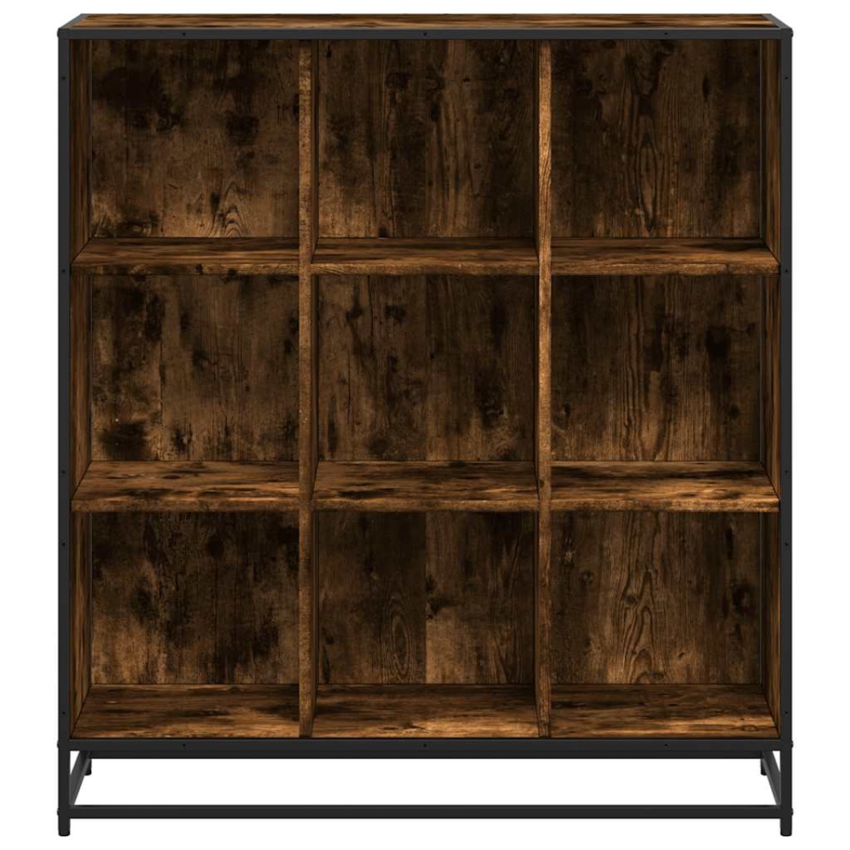 Bibliotecă stejar fumuriu 97,5x33x107,5 cm lemn prelucrat/metal - 3 | YEO