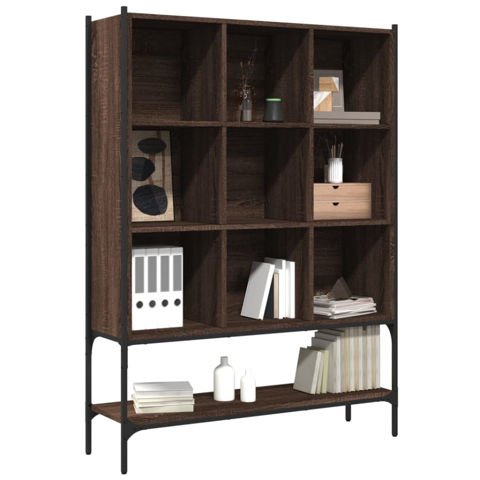 Bibliotecă, stejar maro, 102x30x141,5 cm, lemn prelucrat - 3 | YEO