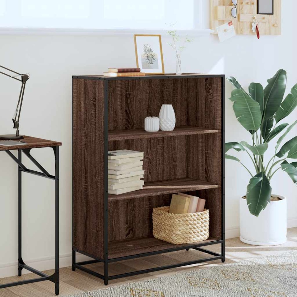 Bibliotecă, stejar maro, 80,5x35x107,5 cm, lemn prelucrat - 2 | YEO