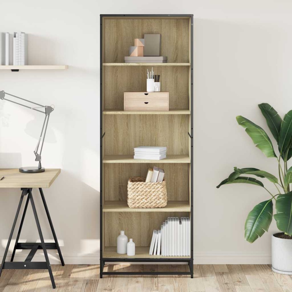 Bibliotecă, stejar sonoma, 60x35x170,5 cm, lemn prelucrat - 2 | YEO