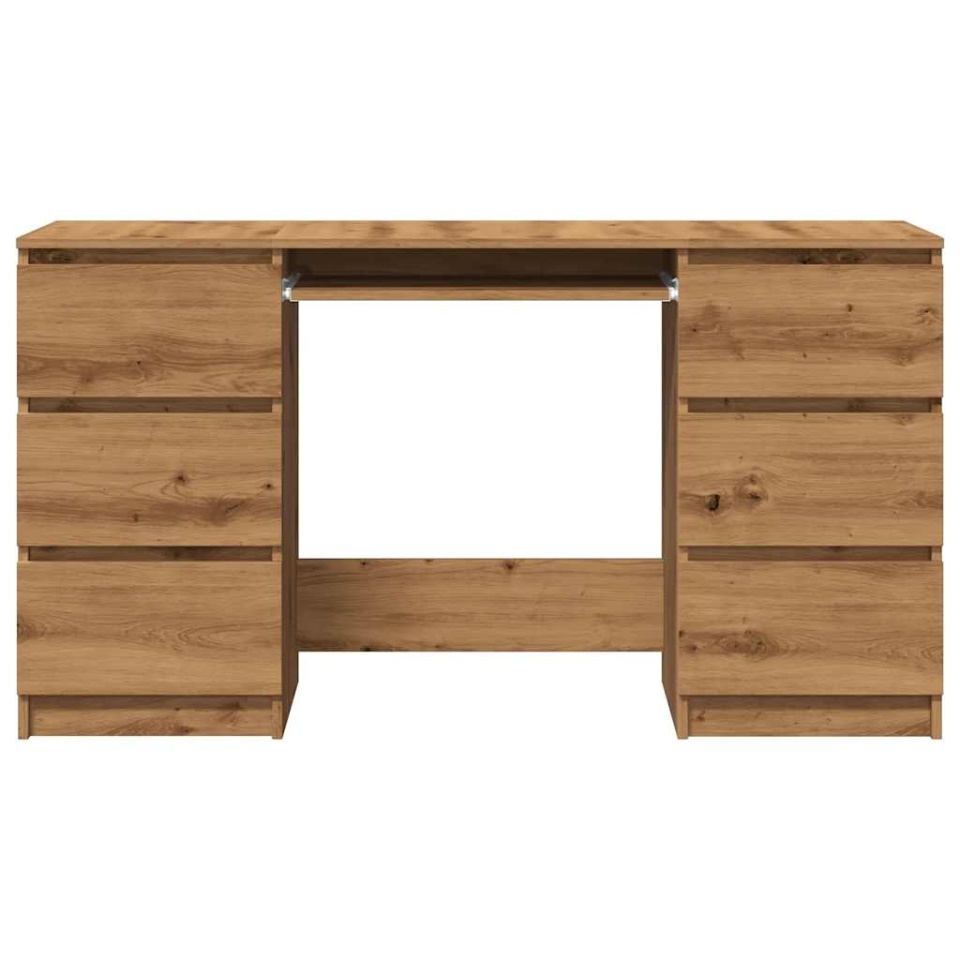 Birou de scris, stejar artizanal, 140x50x77 cm, lemn prelucrat - 3 | YEO