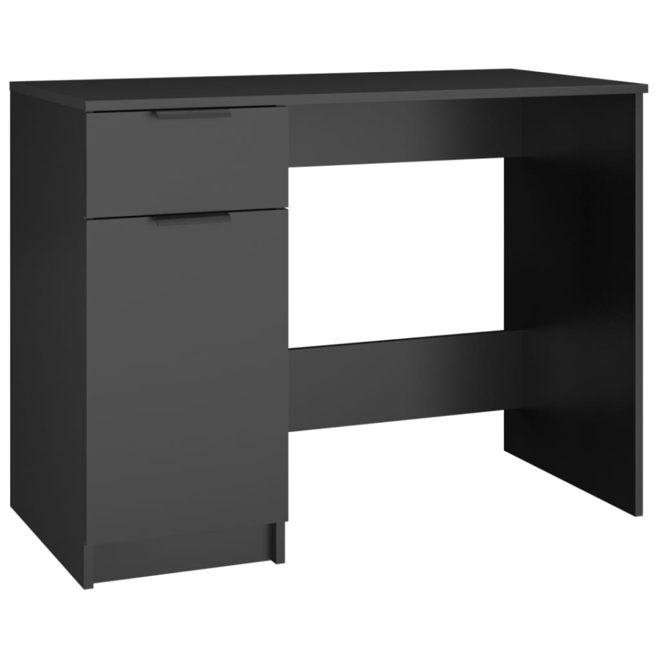 Birou, negru, 100x50x75 cm, lemn prelucrat - 1 | YEO