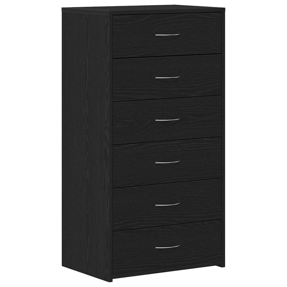 Bufetă cu 6 sertare Stejar negru 50x34x96 cm Lemn prelucrat - 1 | YEO
