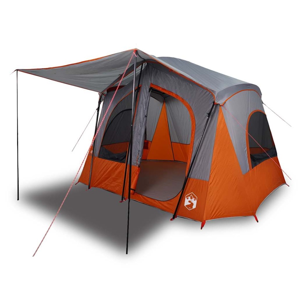Cabină cort de camping 5 persoane gri și portocaliu impermeabil - 1 | YEO