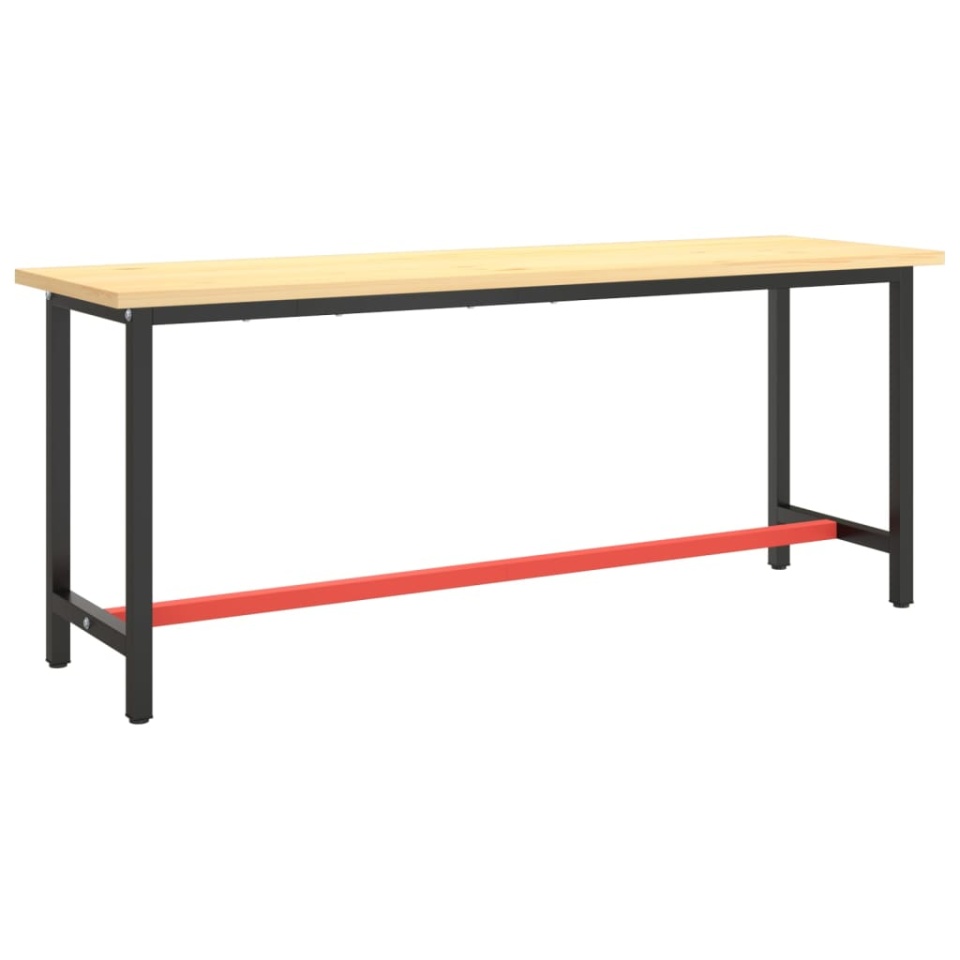 Cadru banc de lucru, negru mat/roșu mat, 190x50x79 cm, metal - 1 | YEO