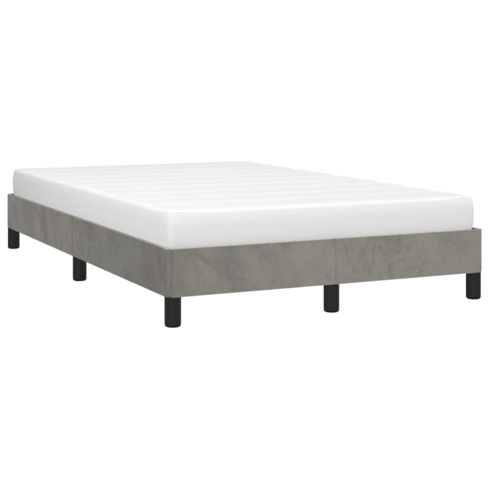 Cadru de de pat fără saltea Gri deschis 120x190 cm catifea - 3 | YEO