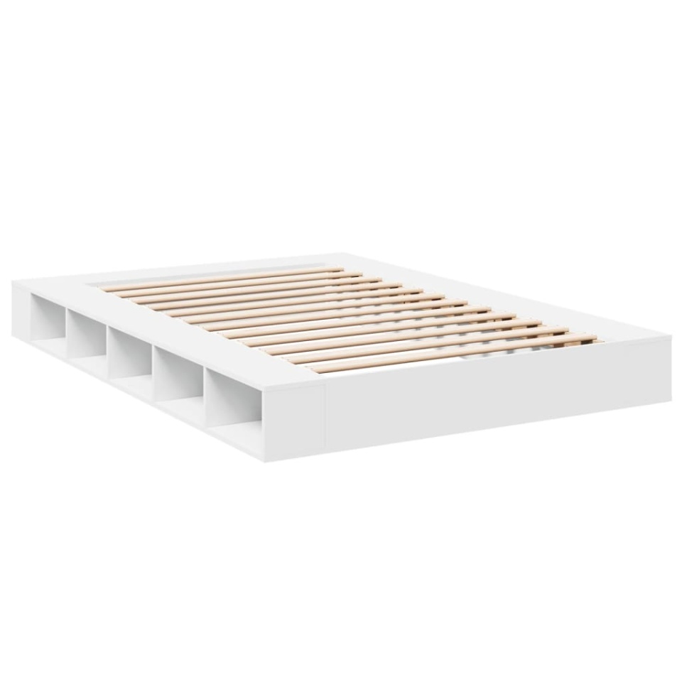 Cadru de pat, alb, 140x200 cm, lemn prelucrat - 4 | YEO