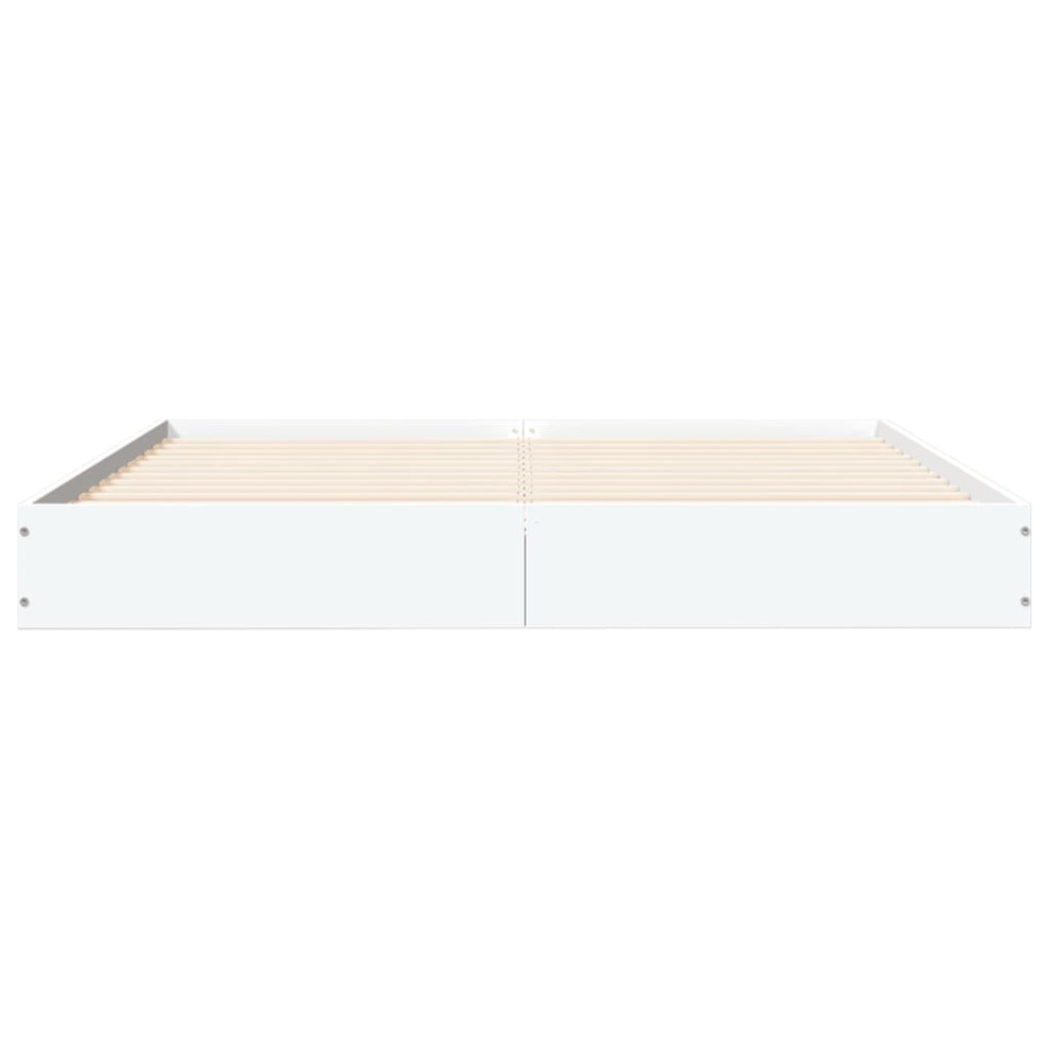 Cadru de pat, alb, 140x200 cm, lemn prelucrat - 3 | YEO