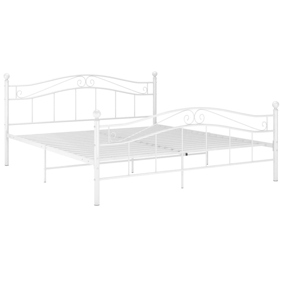 Cadru de pat, alb, 160x200 cm, metal - 1 | YEO