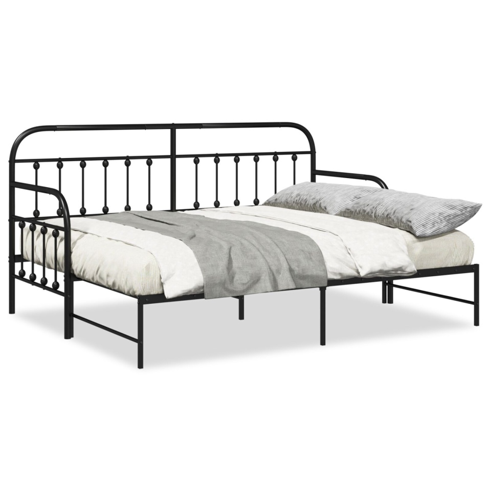 Cadru de pat cu trundle Negru 80x200 cm Oțel - 3 | YEO