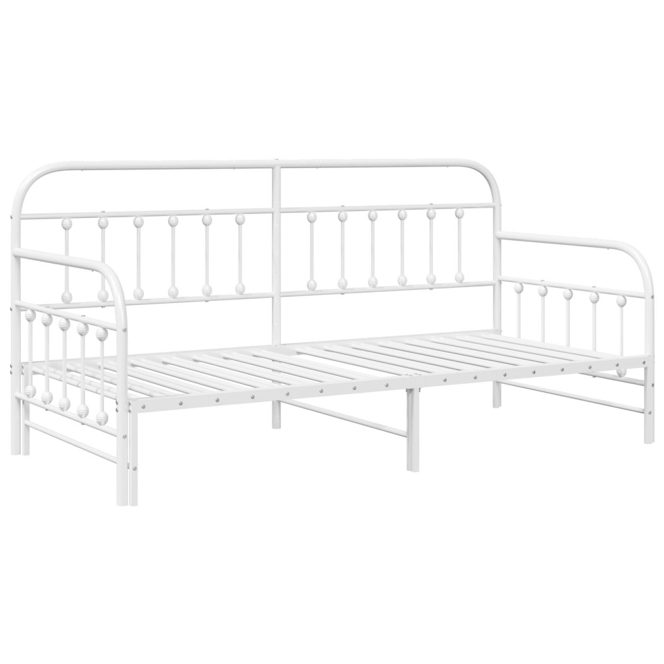 Cadru de pat Daybed cu trundă Alb 90x190 cm Oțel - 2 | YEO