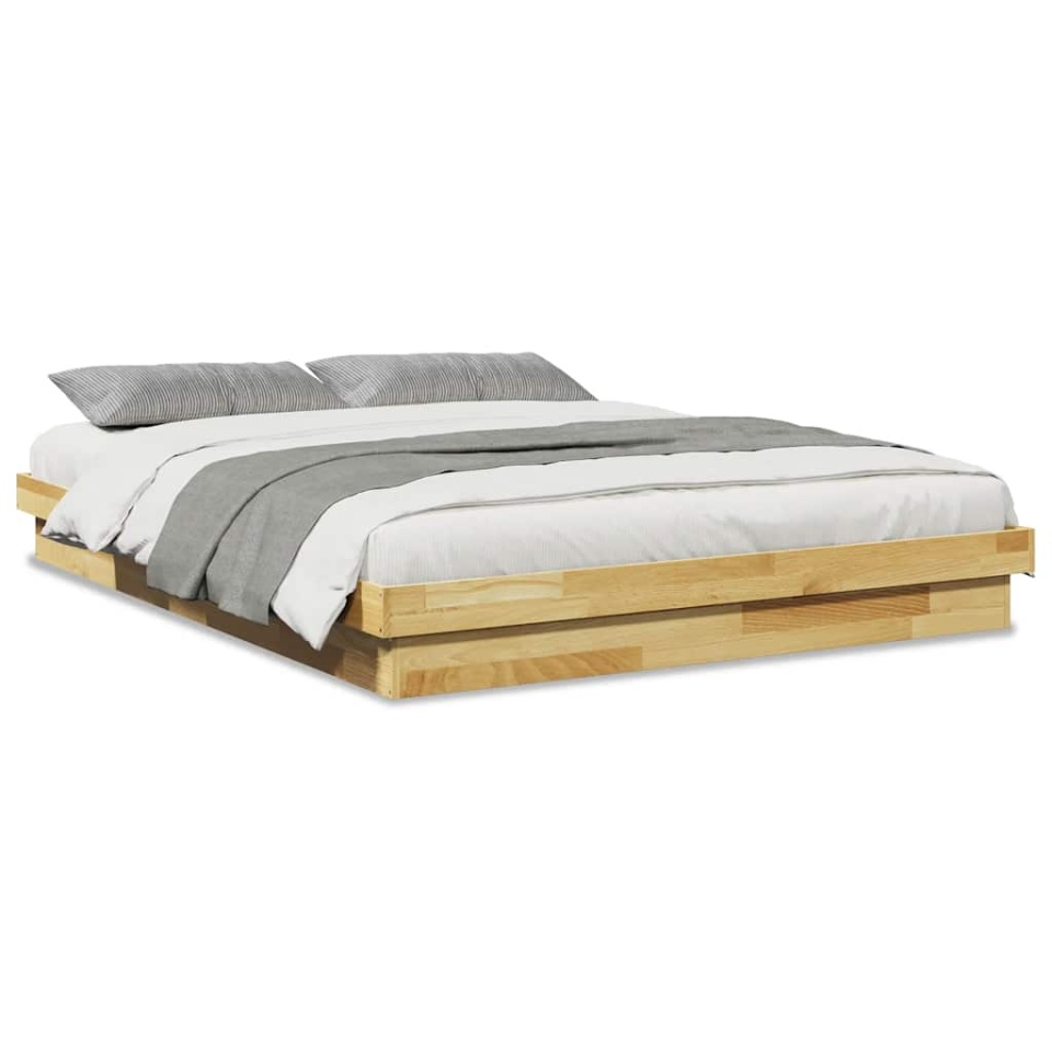 Cadru de pat fără saltea 150x200 cm din lemn masiv de stejar - 1 | YEO