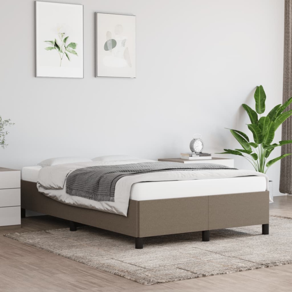 Cadru de pat fără saltea, gri taupe, 120x200 cm, textil