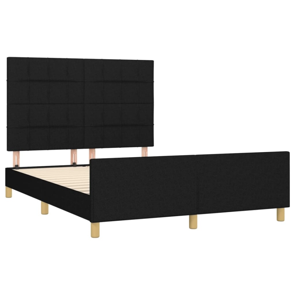 Cadru de pat fără saltea, negru, 140x200 cm, textil - 3 | YEO