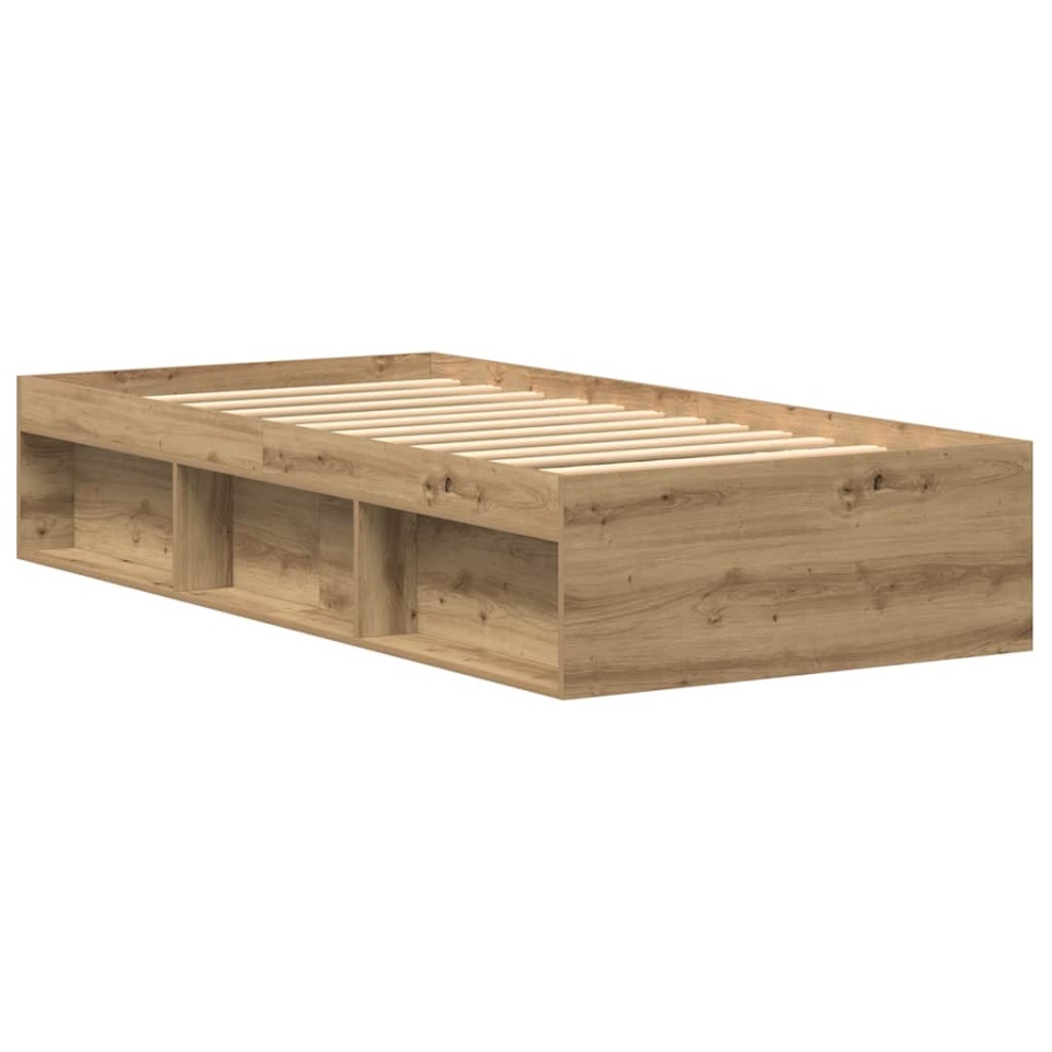 Cadru de pat fără saltea Stejar Artisan 75x190cm Lemn prelucrat - 3 | YEO