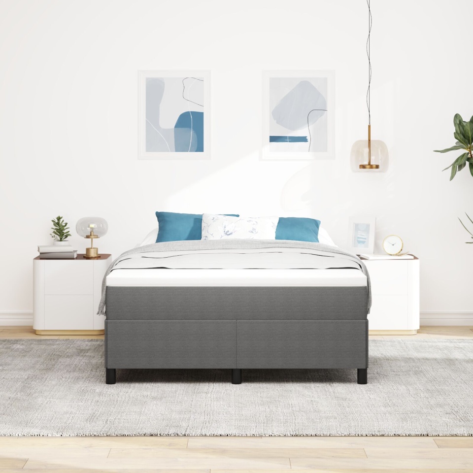 Cadru de Pat Gri Deschis 160x200 cm Din Material Corduroy - 3 | YEO