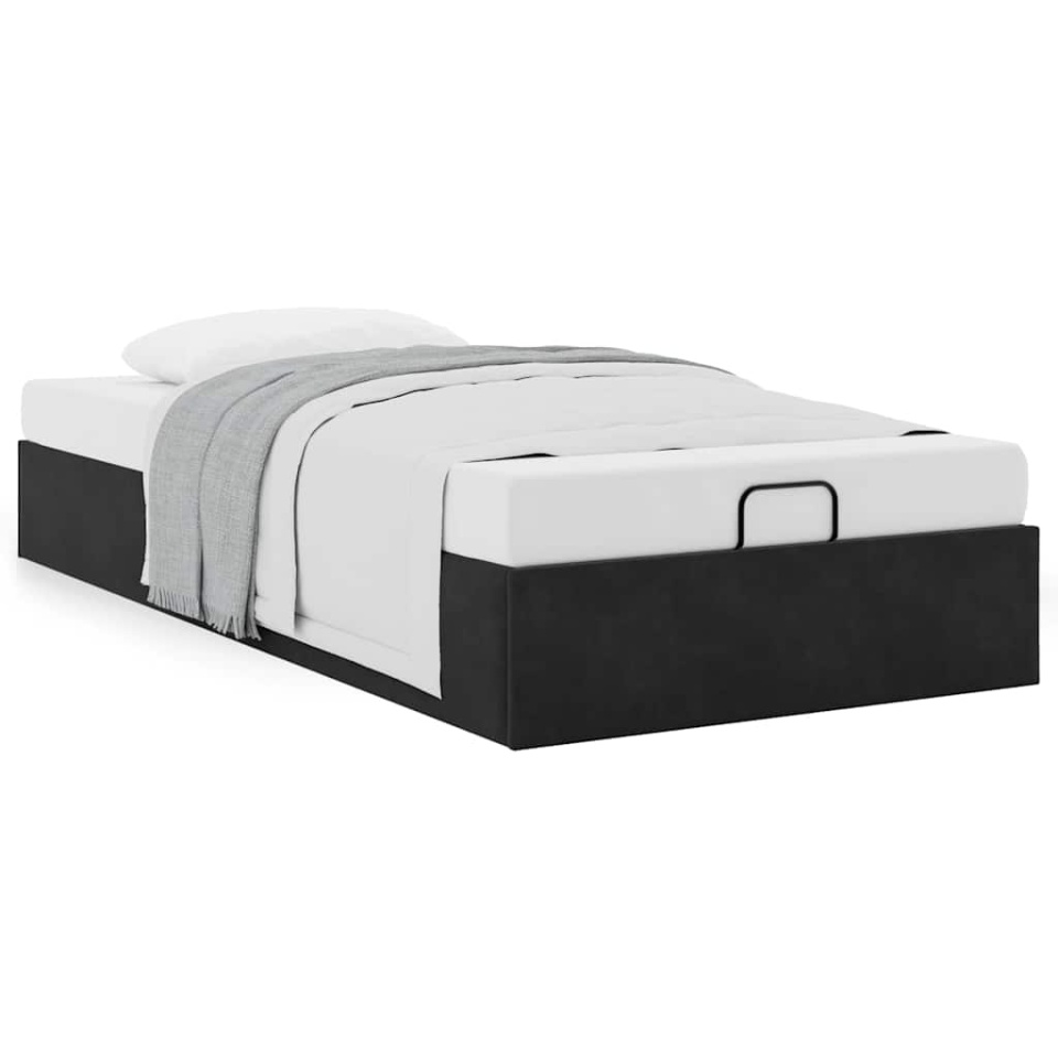 Cadru de pat otoman fără saltea Negru 90x200 cm catifea - 3 | YEO