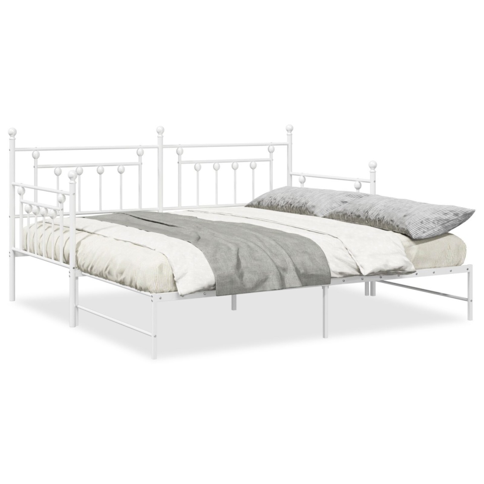 Cadru de pat zi cu somier alb 90x190 cm din oțel - 3 | YEO