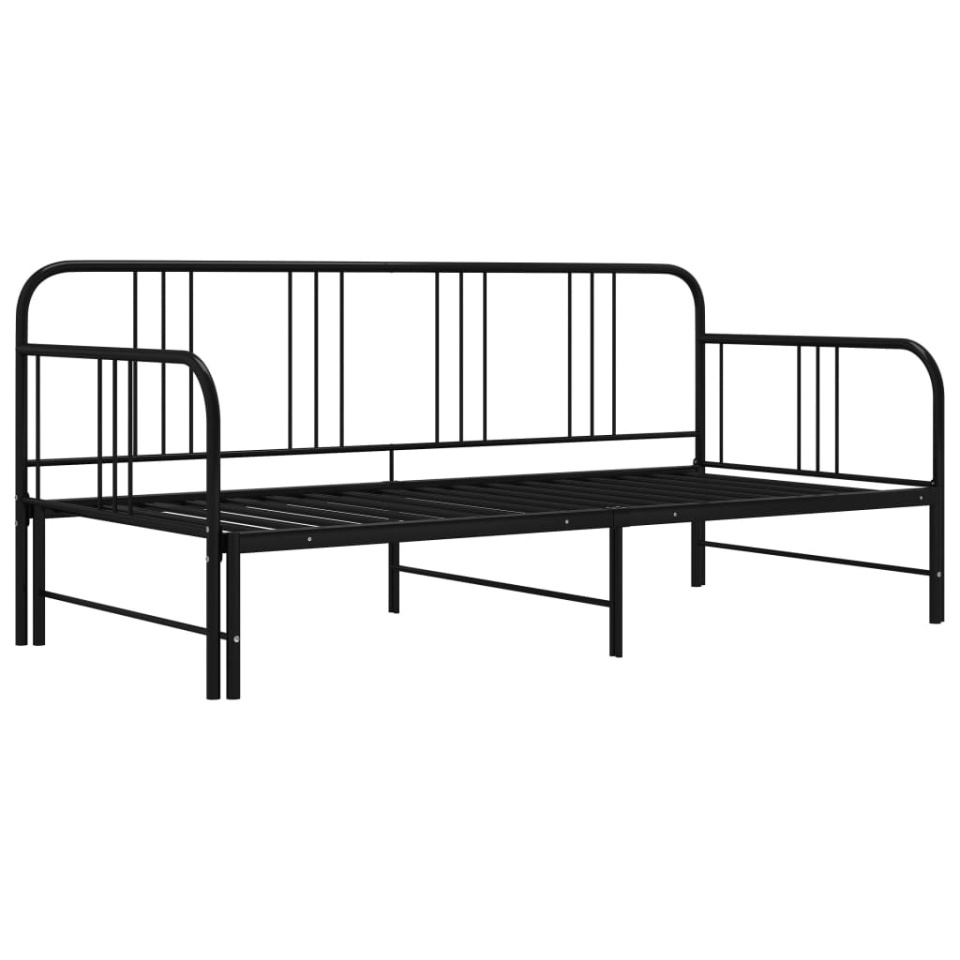 Cadru pat canapea extensibilă, negru, 90 x 200 cm, metal - 1 | YEO