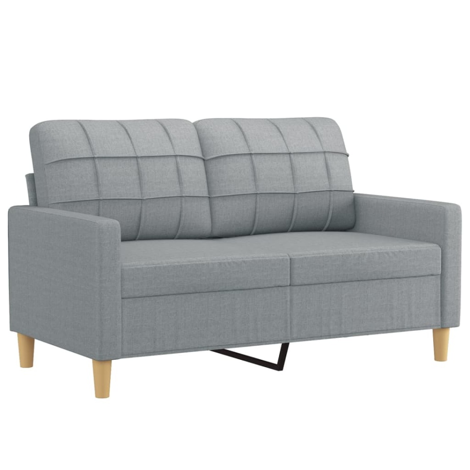 Canapea cu 2 locuri cu pernuțe, gri deschis, 120 cm, textil - 3 | YEO
