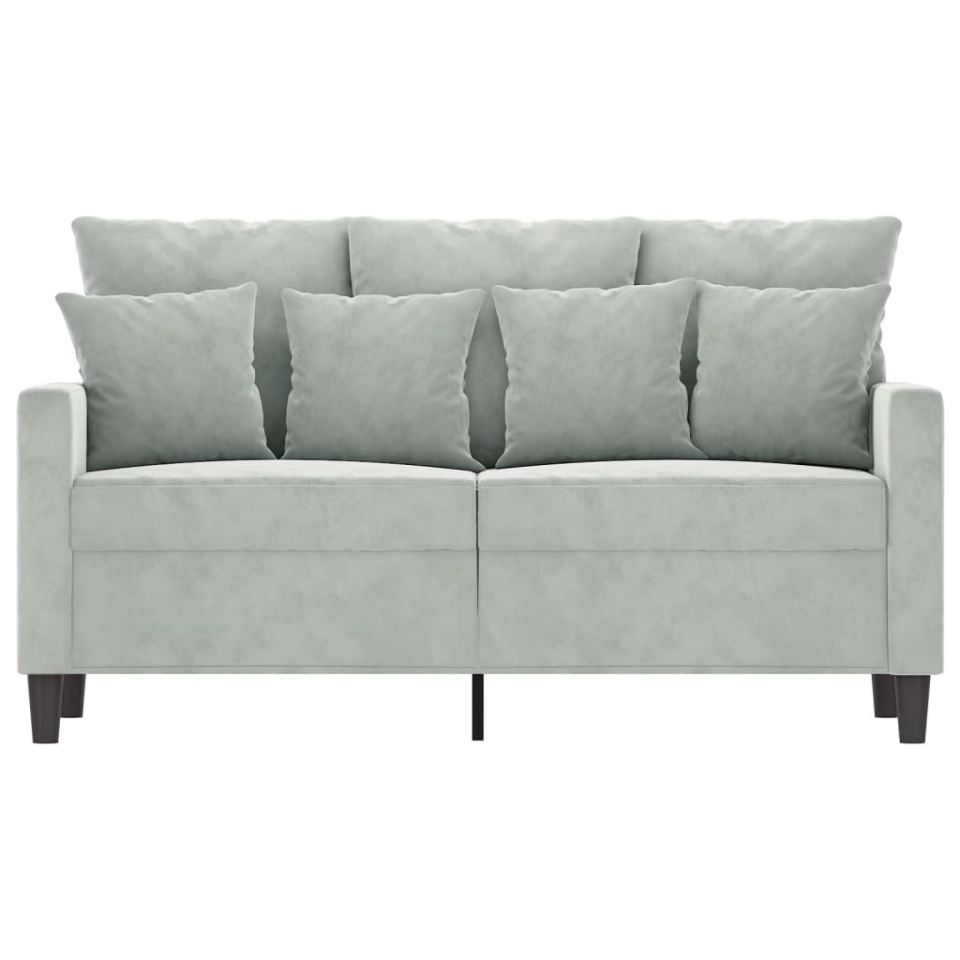 Canapea cu 2 locuri, gri deschis, 120 cm, catifea - 2 | YEO