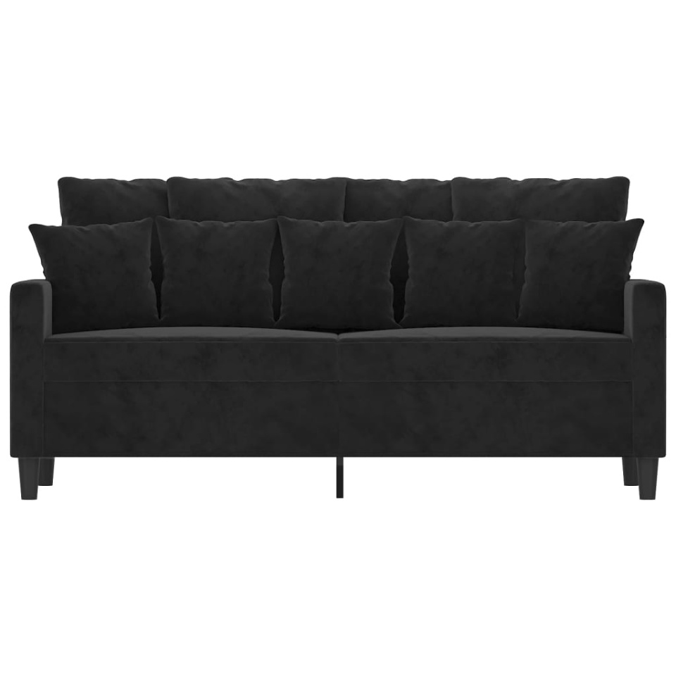 Canapea cu 2 locuri, negru, 140 cm, catifea - 2 | YEO