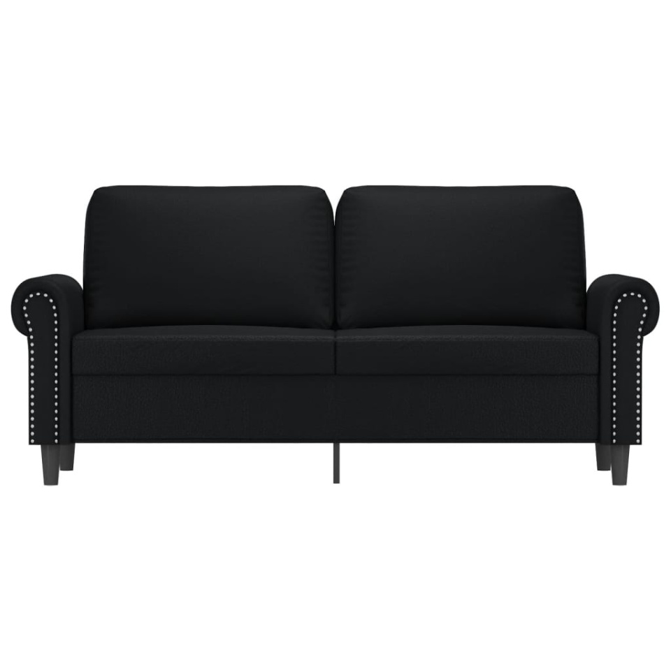 Canapea cu 2 locuri, negru, 140 cm, piele ecologică - 2 | YEO