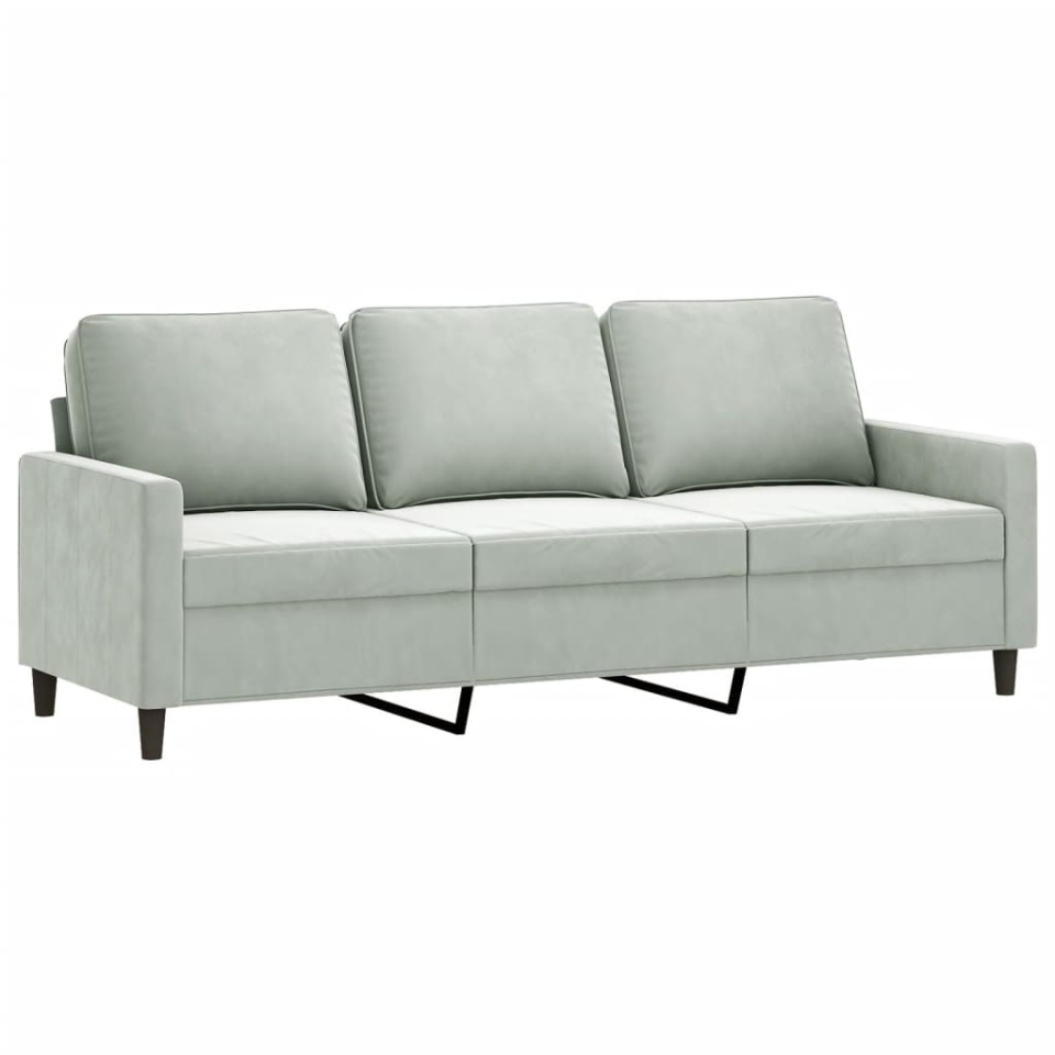 Canapea cu 3 locuri, gri deschis, material 180CM catifea - 1 | YEO