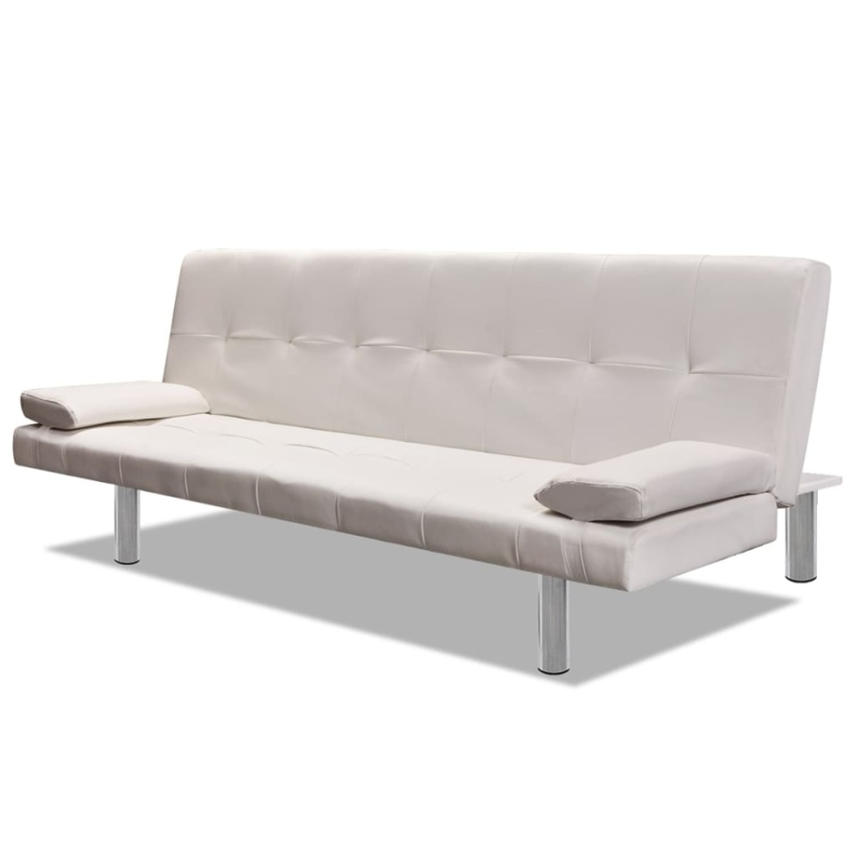 Canapea extensibilă 2 perne, piele artificială, reglabil, crem - 1 | YEO