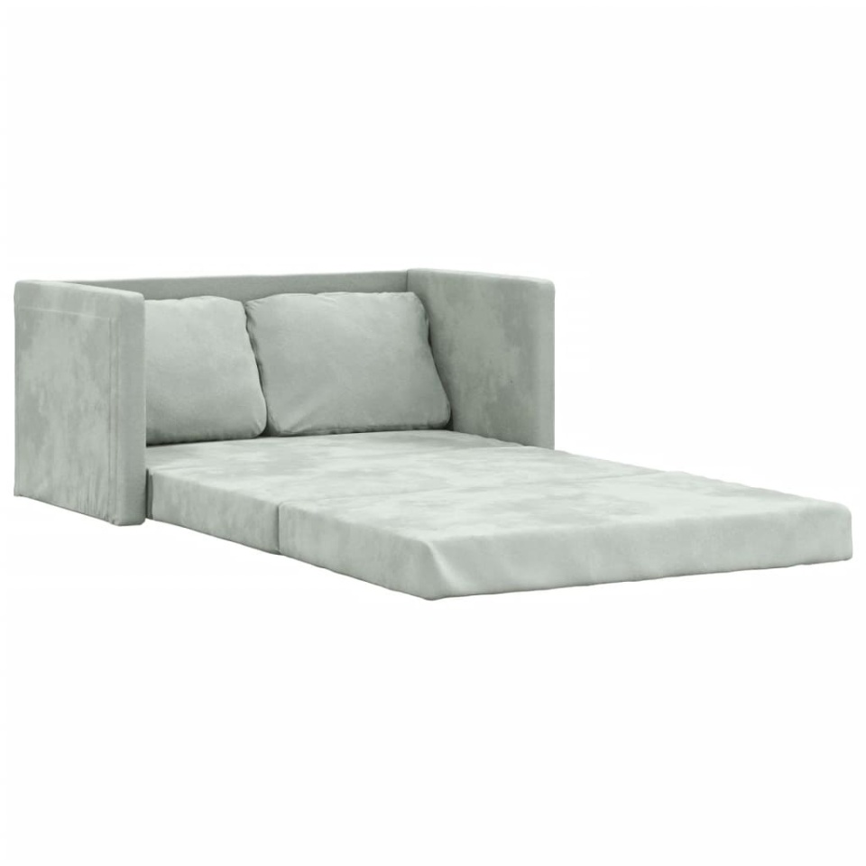 Canapea extensibilă de podea 2 în 1, gri, 122x204x55 cm catifea - 1 | YEO